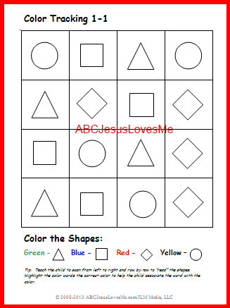 Color Tracking Worksheet