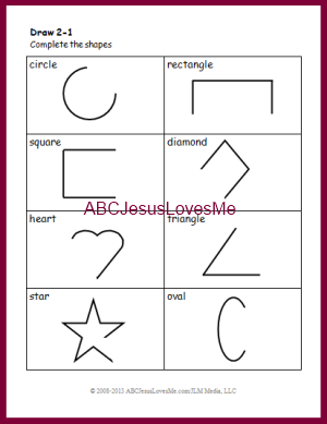 Draw 3/4 Shape Worksheet