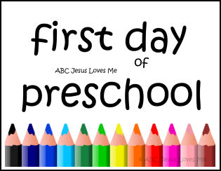 Free First Day of Preschool Poster