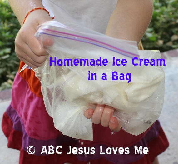 Homemade Icecream Made in a Bag