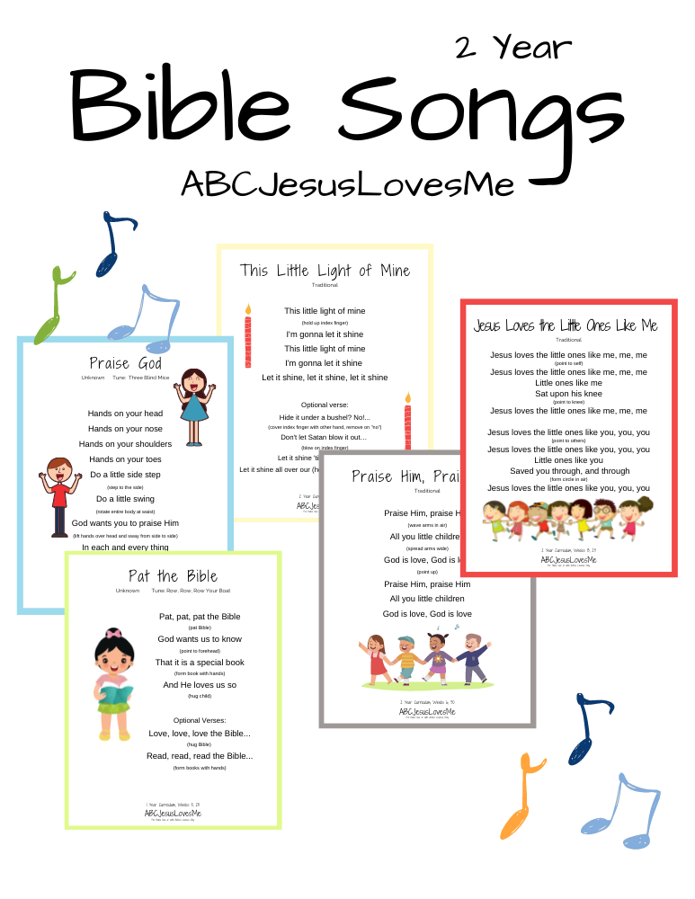 2 Year Bible Song Packets