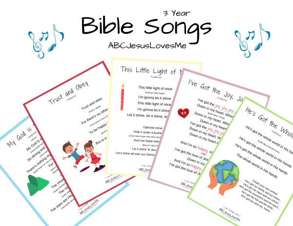 3 Year Bible Songs Packet
