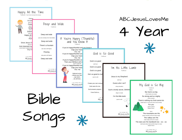 4 Year Bible Songs Packet