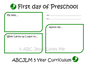 First Day of 5 Year Curriculum