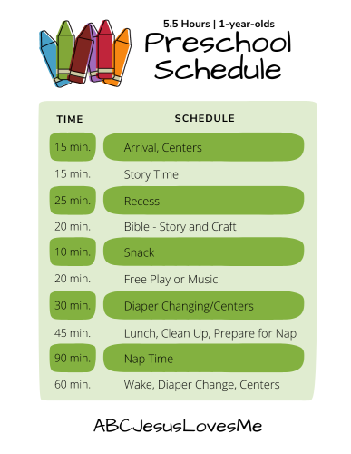 Preschool Classroom Schedules | ABCJesusLovesMe