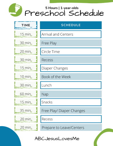 Preschool Classroom Schedules | ABCJesusLovesMe