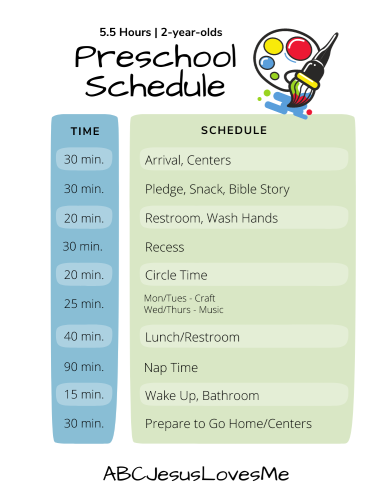 Preschool Classroom Schedules | ABCJesusLovesMe