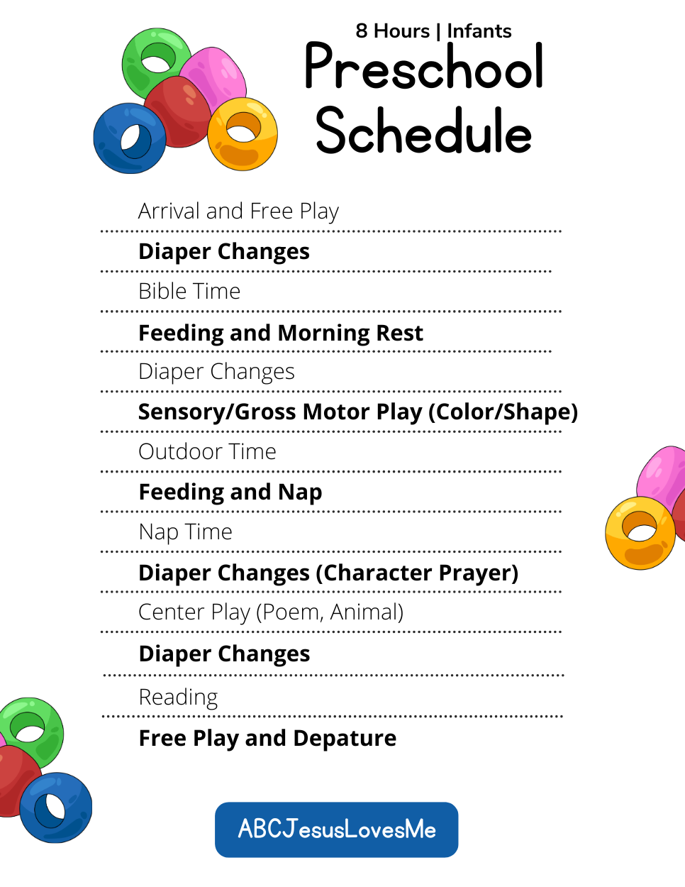 Classroom Schedule for Infants