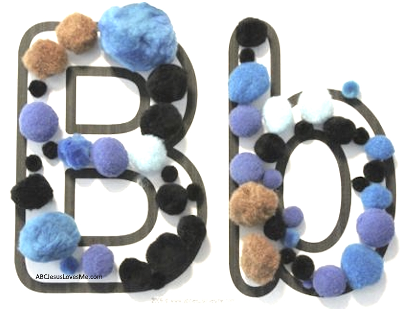 Letter B - Pom poms