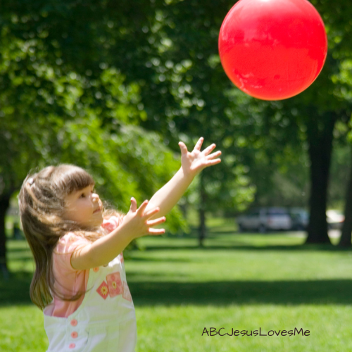 Child catching a ball