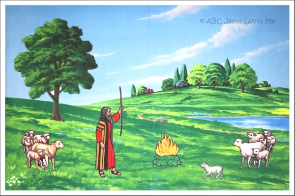 Moses and the Burning Bush Flannelgraph Story