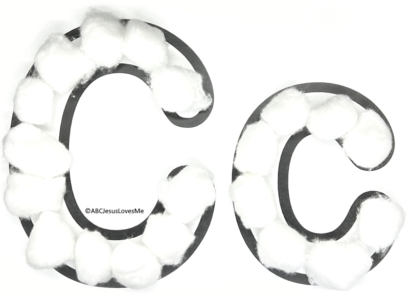 Cotton Balls Letter C Poster