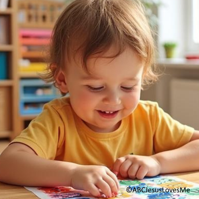Child playing bingo