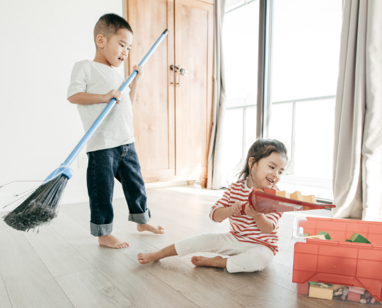 Child doing chores