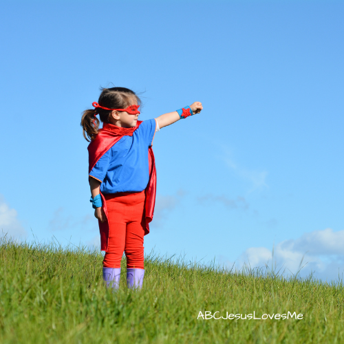 Child dressed up as a superhero