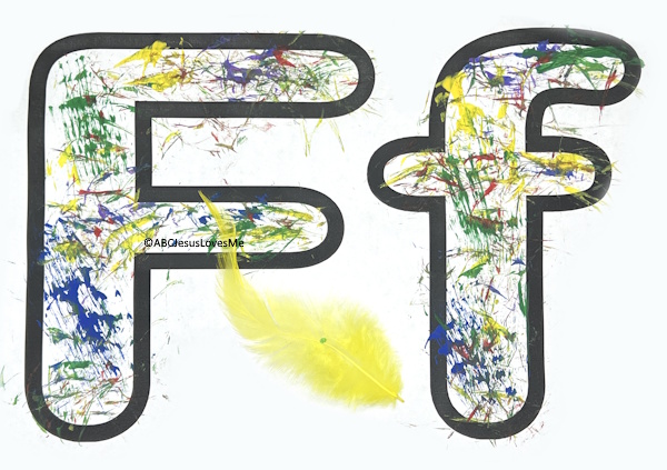 Letter F Feather Painting