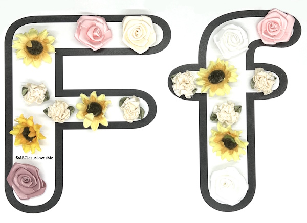 Letter F Flowers Poster