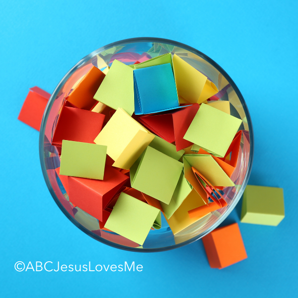 Folder paper in a bowl