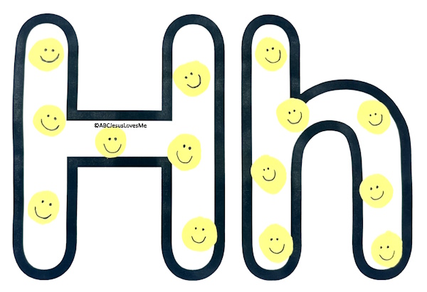 Happy Faces on the Letter H Poster
