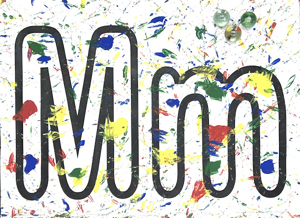 Letter M Poster Marbles Painting