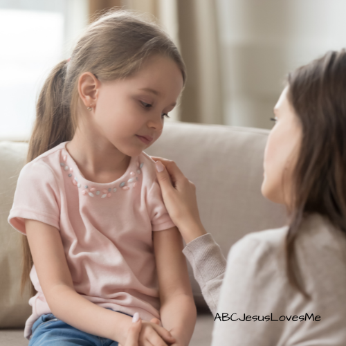 Mom and child talking about fears