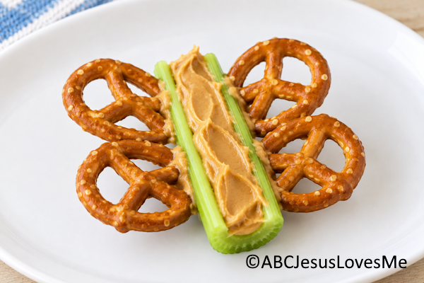 Pretzel Celery Butterfly Snack