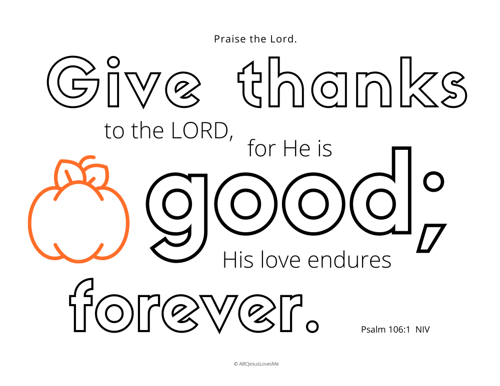 Psalm 106:1 Coloring Sheet