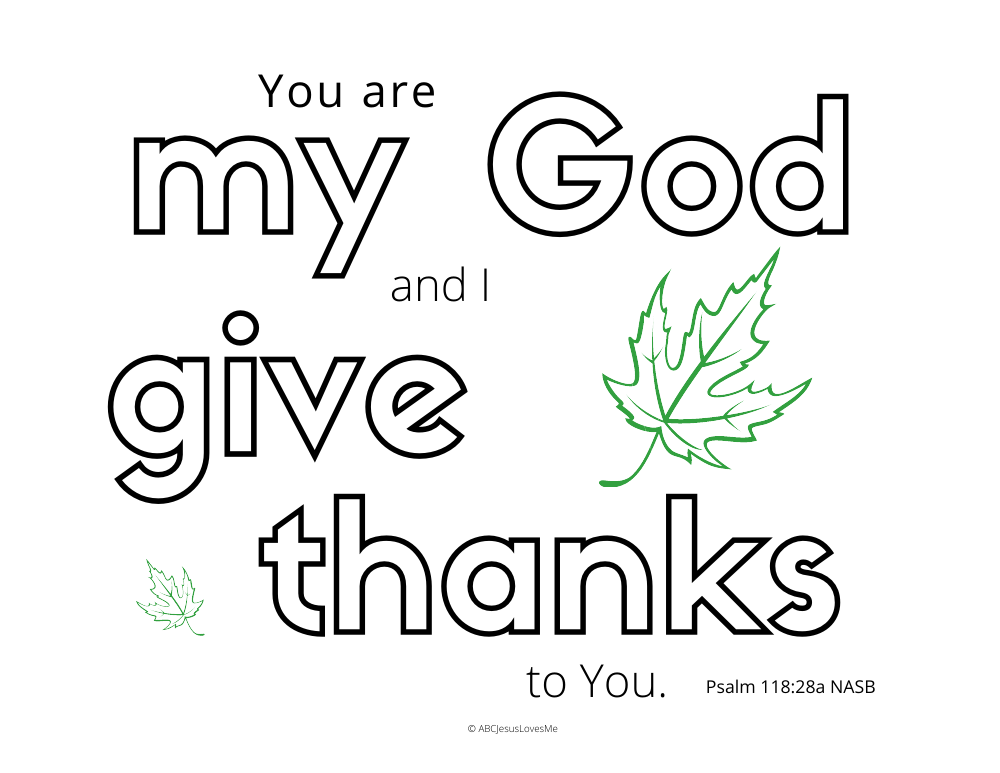 Psalm 118:28 Coloring Sheet