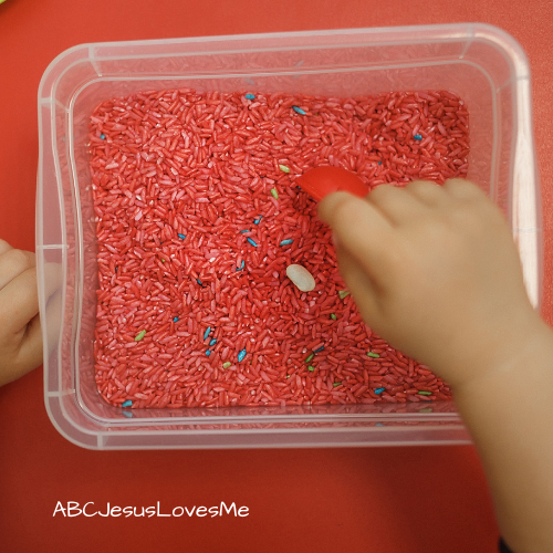 Red Rice Sensory Bin