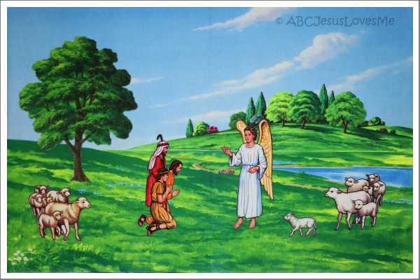 Shepherds Visit Baby Jesus Flannelgraph Bible Story