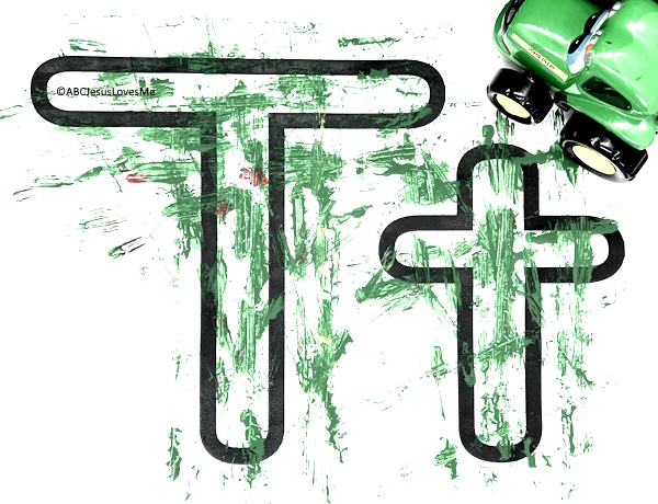 Tractor on the Letter T Poster