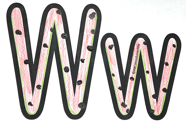 Watermelon on the Letter W Poster