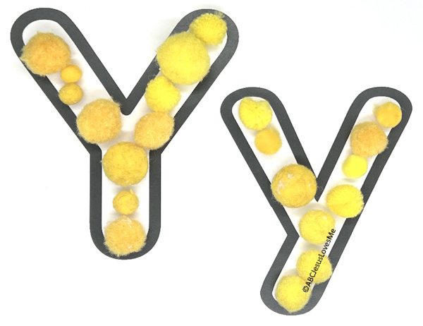 Yellow Pom Poms on the Letter Y Poster