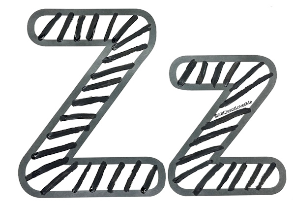 Zebra Letter Z Poster