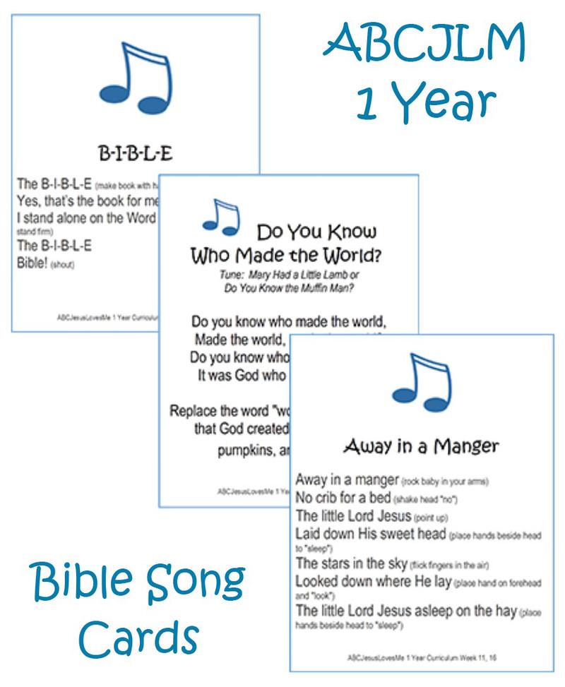 1 Year Bible Song Cards Digital Download 