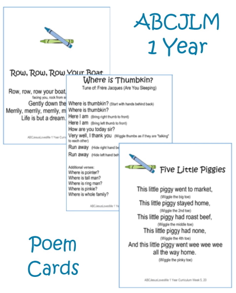 1 Year Poem Cards Digital Download