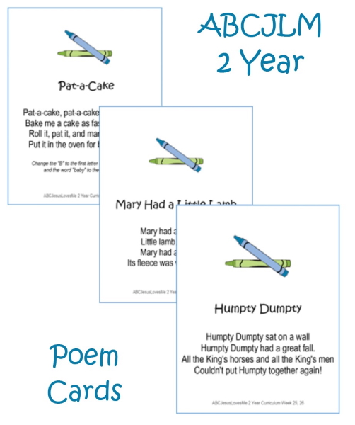 2 Year Poem Cards
