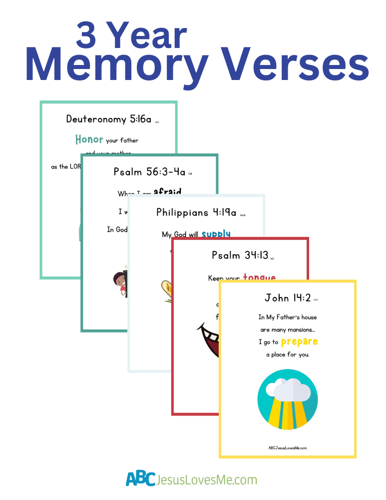 3 Year Memory Verse Packet