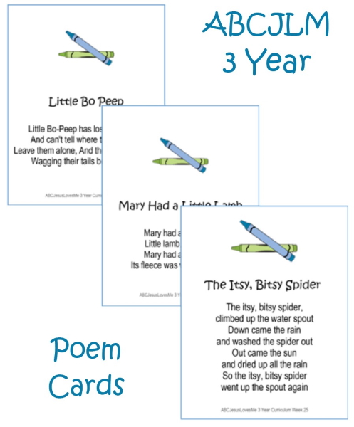 3 Year Poem Cards Digital Download