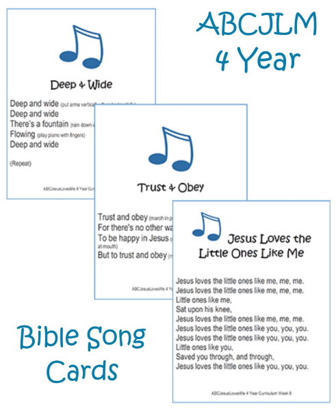 4 Year Bible Song Cards