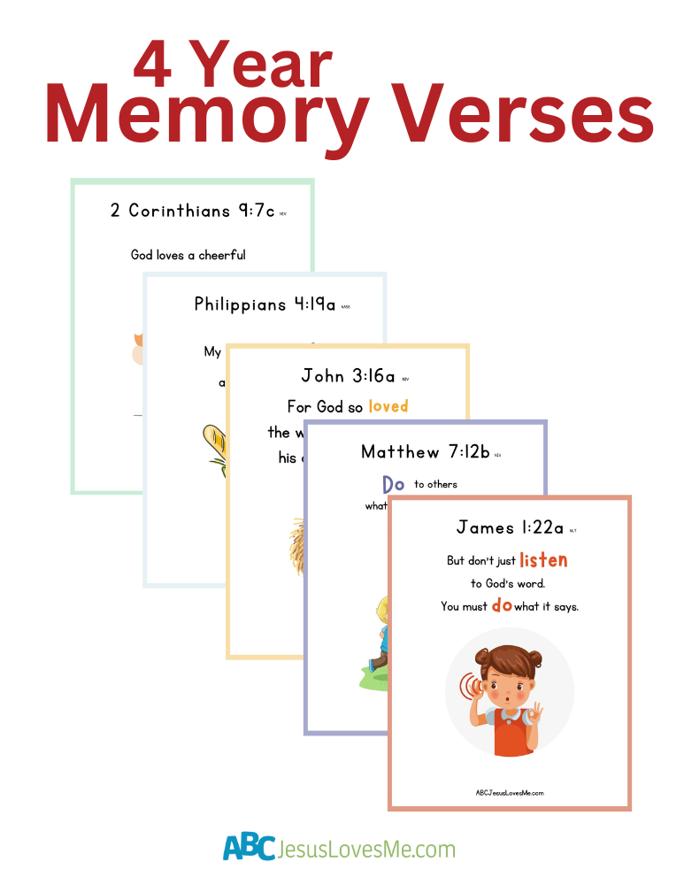 4 Year Memory Verse Packet