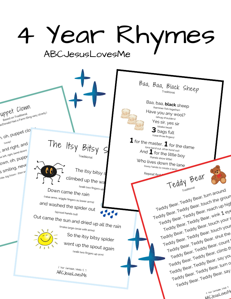 4 Year Rhyme Packet