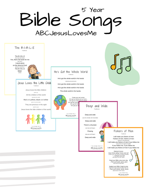 5 Year Bible Song Packet