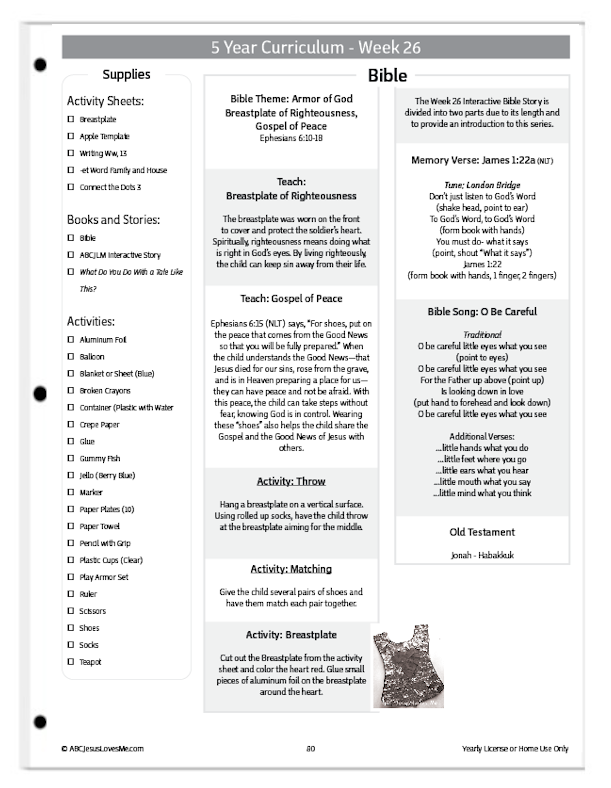 5 Year Curriculum Guide Example