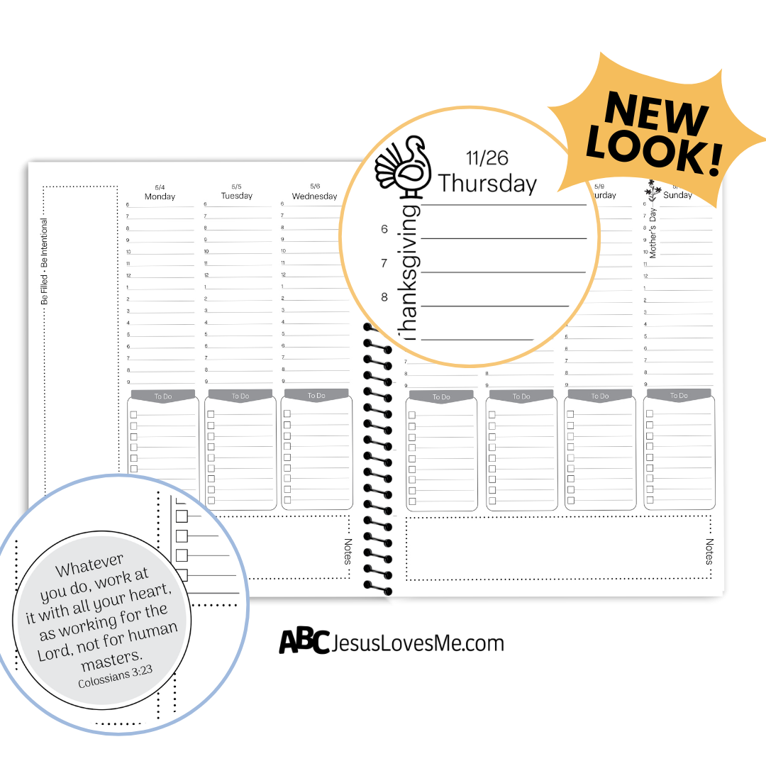 Be Intentional Small Planner Weekly Layout